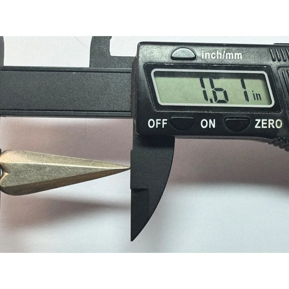 Estate Sterling Silver 925 Elongated Heart Stud Earrings 1.6" EZ Push Backs - Picture 8 of 9